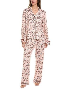 Haute Dreamz 2pc Romantic Bow Trim Pyjama Set - Red