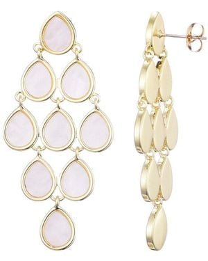 Adornia 14K Plated Mother-Of-Pearl Dangling Petals Earrings - Metallic