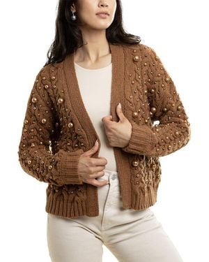 In Things Party Pearl Cardigan - Brown