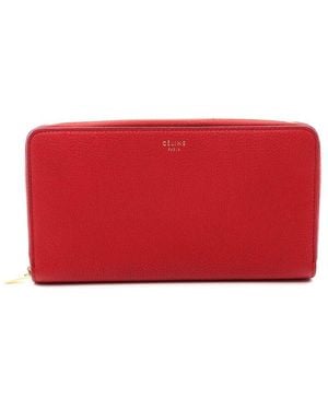 Celine Red Calfskin Round Long Wallet (authentic Pre-loved)