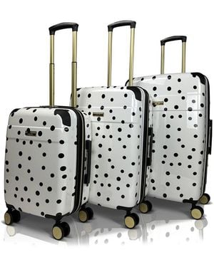 Jenni Chan Polka Dot 3pc Hardside Spinner Set - Metallic