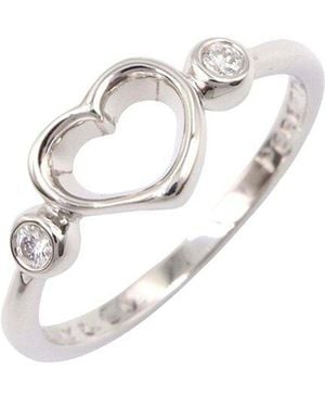 Tiffany & Co. Platinum Open Heart Diamond Ring (authentic Pre-loved) - White