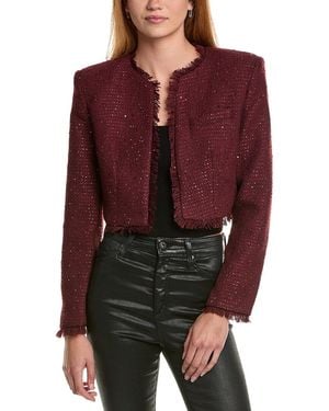 Bardot Evelle Boucle Cropped Jacket - Red