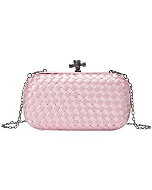 Tiffany & Fred Paris Woven Satin Crossbody Clutch - Pink