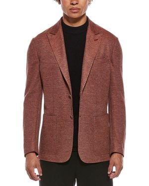 Canali Linen-Blend Blazer - Brown