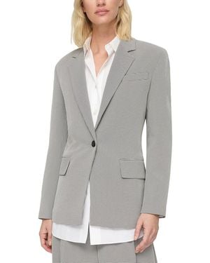 Lafayette 148 New York Structured Shoulder Fitted Blazer - Grey