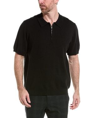 Tahari Quarter-Zip Polo Shirt - Black