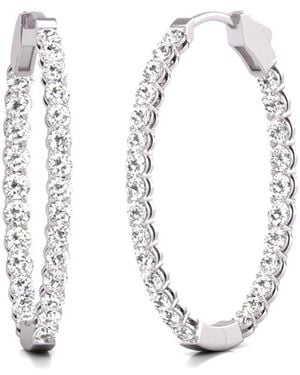 Diana M. Jewels Diana M. Fine Jewellery 14k 1.00 Ct. Tw. Lab Grown Diamond Hoops - White