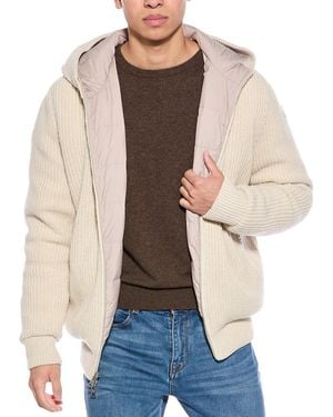 Moncler Wool & Cashmere-blend Down Cardigan - Blue