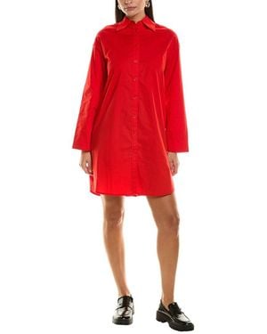 Proenza Schouler Label Soft Poplin Button-Down Shirtdress - Red