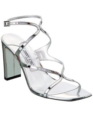 Jimmy Choo Azie 85 Leather Sandal - White