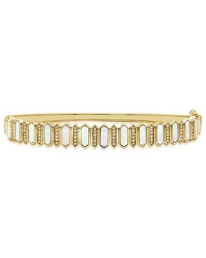 Sabrina Designs 14K 0.18 Ct. Tw. Diamond & Pearl Bangle Bracelet - White