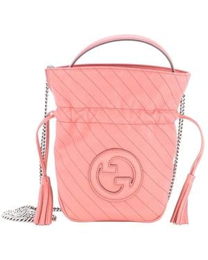 Gucci Blondie Nm Bucket Bag Diagonal Quilted Mini (authentic Pre-loved) - Pink