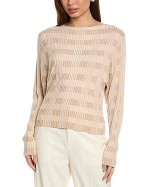 Lafayette 148 New York Voluminous Sleeve Bateau Neck Jumper - Natural