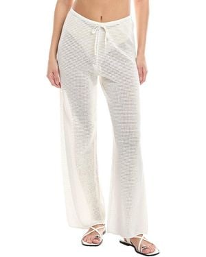 Onia Knit Drawstring Linen Pant - White