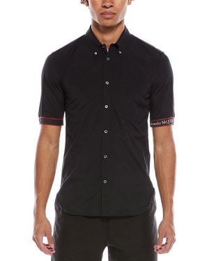 McQueen Logo Tape Shirt - Black