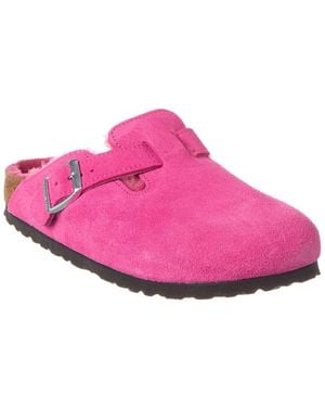 Birkenstock Boston Vl Narrow Suede Clog - Pink
