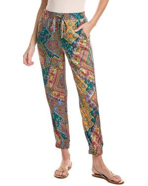 Johnny Was Bomi Silk-Blend Pant - Red