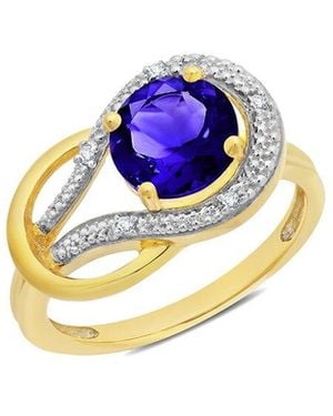 MaxColor 10k 2.44 Ct. Tw. Diamond & Lab-grown Blue Sapphire Eternity Ring