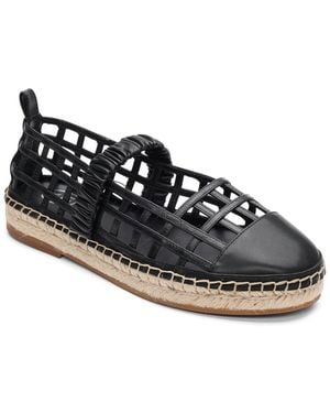 Ash Elly Round Toe Espadrille Flats - Black
