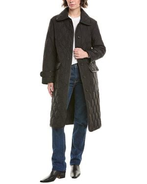 Jane Post Quilted Overcoat - Black