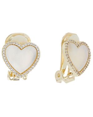 Juvell 18k Plated Pearl Cz Earrings - Metallic