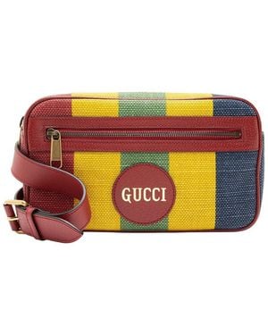 Gucci Blue Striped Canvas & Leather Baiadera Striped Belt Bag (authentic Pre- Loved) - Orange