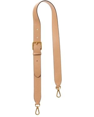 Mulberry Debossed Logo Leather Shoulder Strap - White