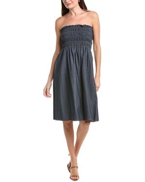 Adam Lippes Capri Sun Dress W/ Crystal Pleat - Blue