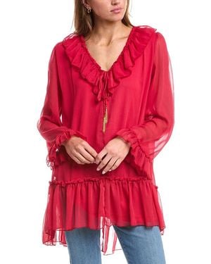 REVERIEE Ruffle Blouse - Red