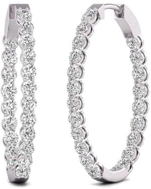 Diana M. Jewels Diana M. Fine Jewellery 14k 7.00 Ct. Tw. Lab Grown Diamond Hoops - White