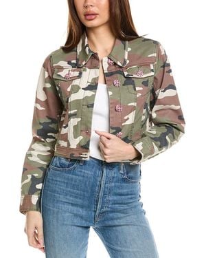 Cinq À Sept Camo Rhinestone Regina Jacket - Grey