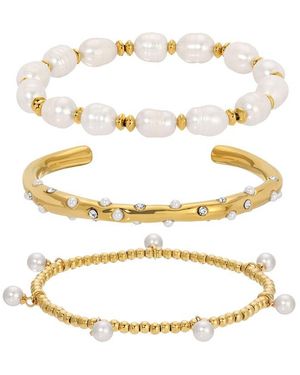 Eye Candy LA Lucia Cz 3pc Stackable Bracelet Set - White