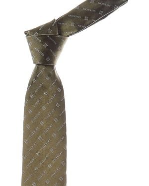 Givenchy 4G Diagonal Silk Tie - Green