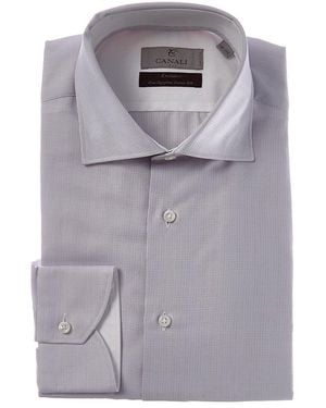 Canali Silk-Blend Dress Shirt - Grey