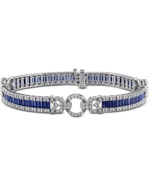 Rina Limor 14K 13.50 Ct. Tw. Diamond & Sapphire Circle Bracelet - Blue