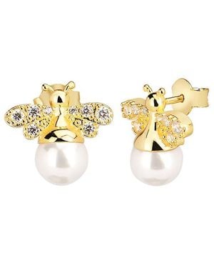 Gabi Rielle 14k Over Silver Earrings - Metallic