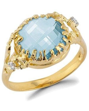 Reiss 14k 0.03 Ct. Tw. Diamond Ring - Blue