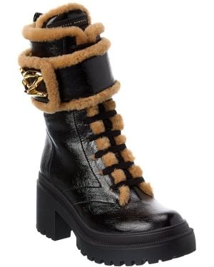 Giuseppe Zanotti Gz Paloma Leather & Shearling Biker Boot - Black