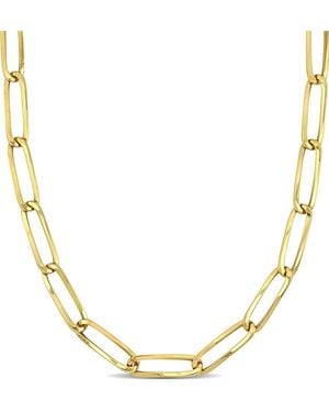 Italian Gold 14k Oval Link Chain Necklace - Metallic