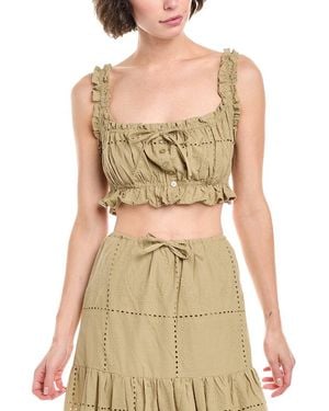 WeWoreWhat Ruffle Crop Top - Metallic