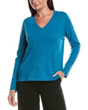 Eileen Fisher V-Neck T-Shirt - Blue