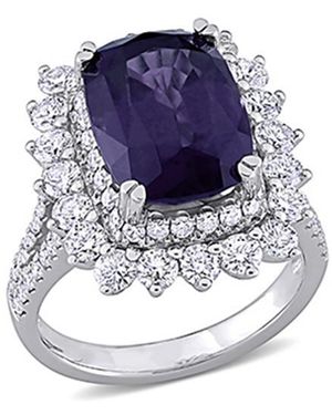 Diamond Select Cuts 14k 7.91 Ct. Tw. Diamond & Purple Spinel Cocktail Ring - Blue