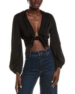 Maje V-Neck Top - Black