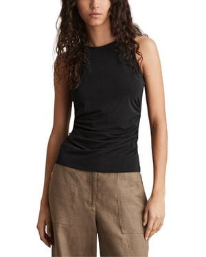 Reiss Madelynne Ruched Side Jersey Top - Black