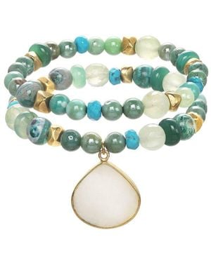 Rachel Reinhardt Jewelry Gemstone Stretch Bracelet - Blue