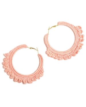 Shiraleah Emme Crocheted Hoops - Pink