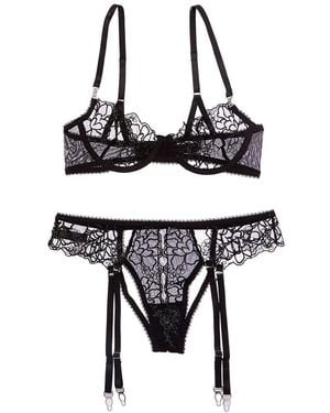 House of Desire Eden Bra Set - Black