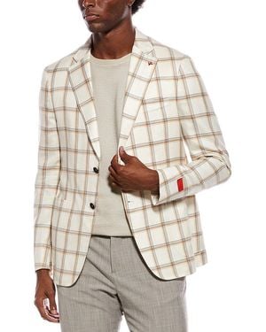 Isaia Wool, Silk, & Linen-Blend Jacket - White