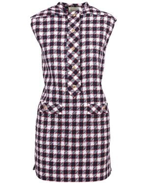 Gucci Check Tweed Tunic Dress - Purple